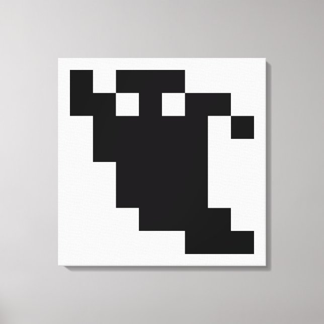 8 Bit Pixel Ghost Shadow Leinwanddruck (Vorderseite)