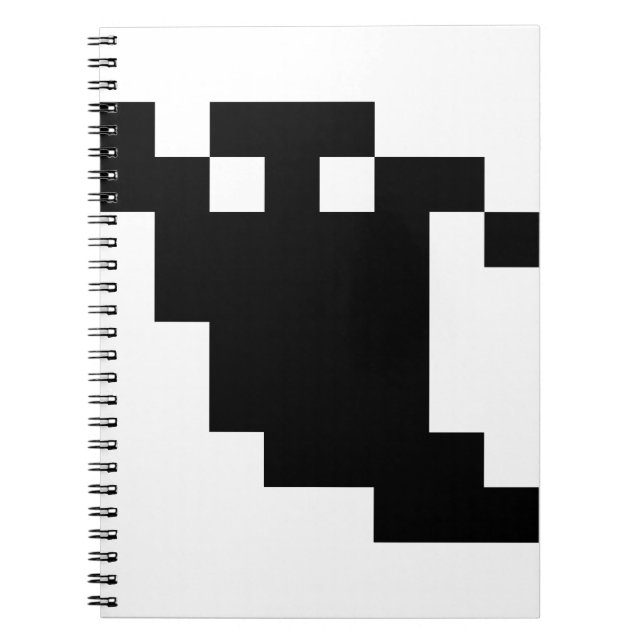 8 Bit Pixel Ghost Shadow Notizblock (Vorderseite)