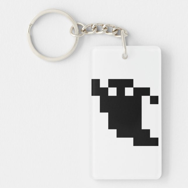 8 Bit Pixel Ghost Shadow Schlüsselanhänger (Vorderseite)