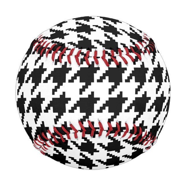 8 Bit Pixel Hahnentrittmuster Karo Muster Baseball (Vorderseite)