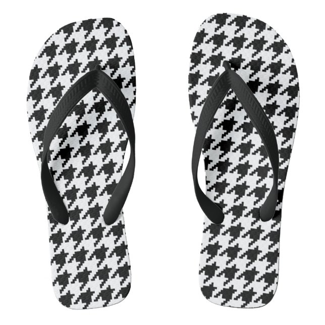 8 Bit Pixel Hahnentrittmuster Karo Muster Flip Flops (Fußbett)