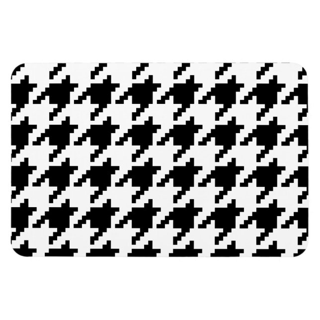 8 Bit Pixel Hahnentrittmuster Karo Muster Magnet (Horizontal)