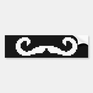 8 Bit Pixel Handlebar Mustache Autoaufkleber
