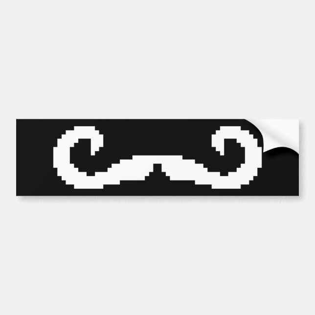 8 Bit Pixel Handlebar Mustache Autoaufkleber (Vorne)