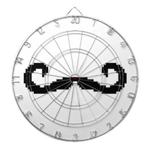 8 Bit Pixel Handlebar Mustache Dartscheibe
