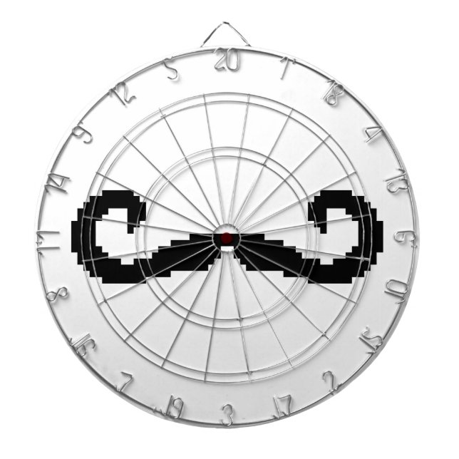8 Bit Pixel Handlebar Mustache Dartscheibe (vorne)