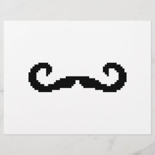8 Bit Pixel Handlebar Mustache Flyer