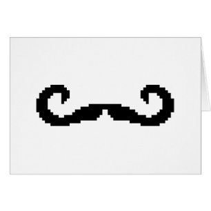 8 Bit Pixel Handlebar Mustache Grußkarte