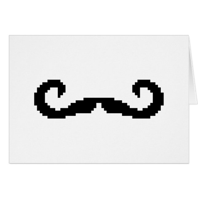 8 Bit Pixel Handlebar Mustache Grußkarte (Vorderseite (Horizontal))