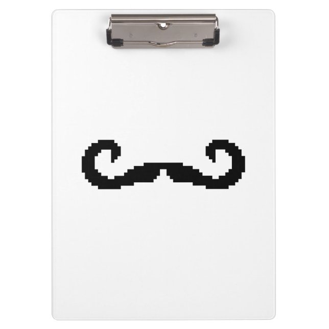 8 Bit Pixel Handlebar Mustache Klemmbrett (Vorderseite)