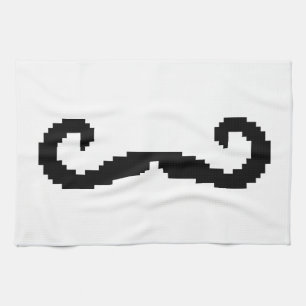 8 Bit Pixel Handlebar Mustache Küchentuch