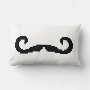 8 Bit Pixel Handlebar Mustache Lendenkissen
