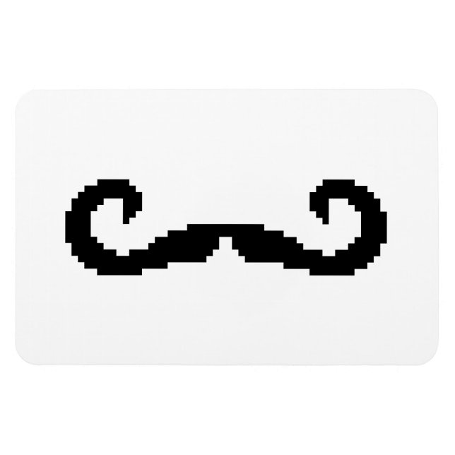 8 Bit Pixel Handlebar Mustache Magnet (Horizontal)