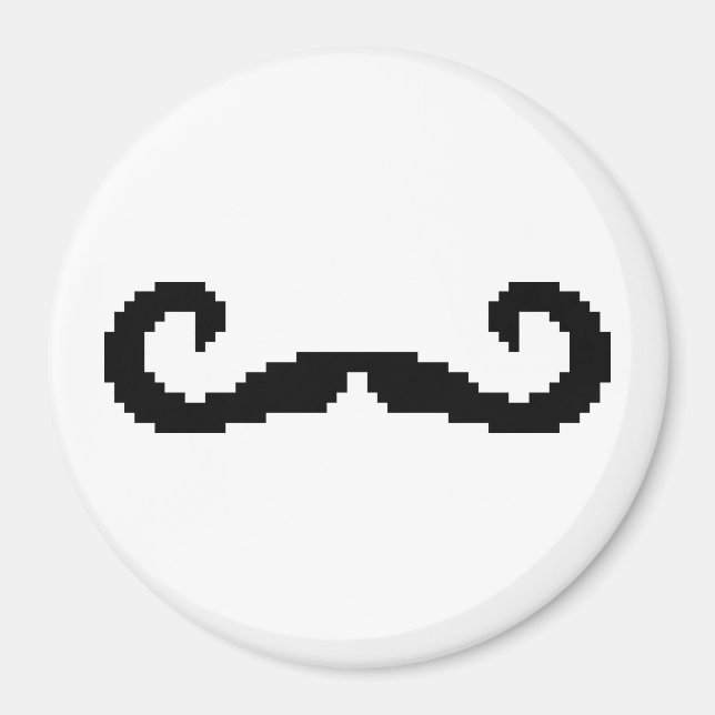 8 Bit Pixel Handlebar Mustache Magnet (Vorne)