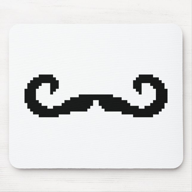 8 Bit Pixel Handlebar Mustache Mousepad (Vorne)