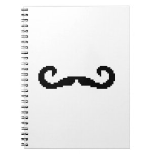 8 Bit Pixel Handlebar Mustache Notizblock