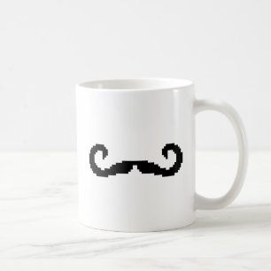8 Bit Pixel Handlebar Mustache Tasse