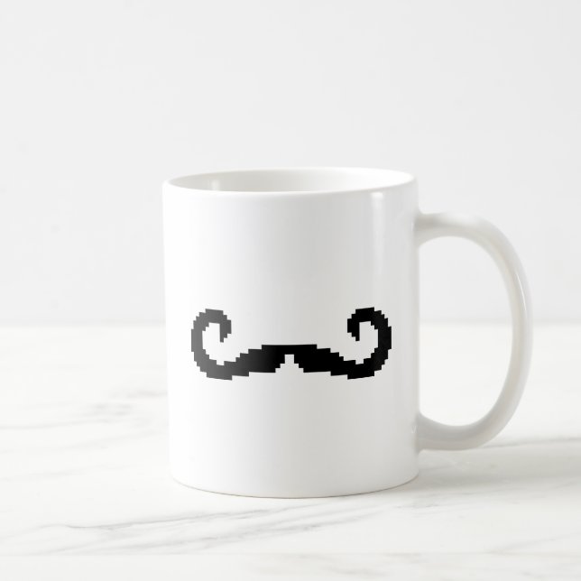 8 Bit Pixel Handlebar Mustache Tasse (Rechts)