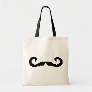 8 Bit Pixel Handlebar Mustache Tragetasche
