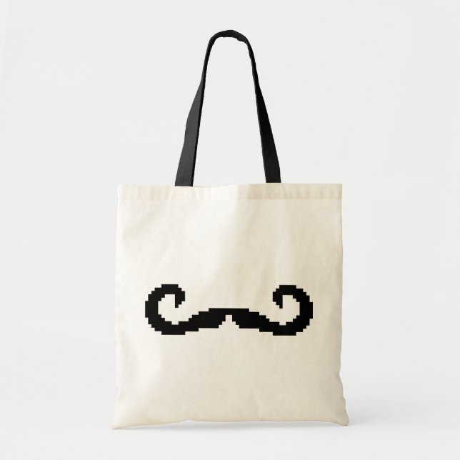 8 Bit Pixel Handlebar Mustache Tragetasche (Vorne)