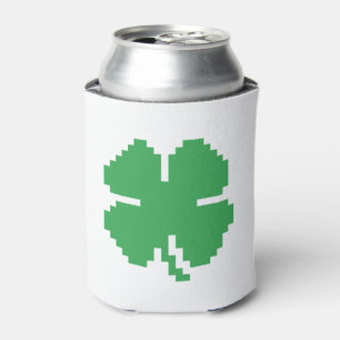 8 Bit Pixel Lucky Vierblättriges Kleeblatt Dosenkühler