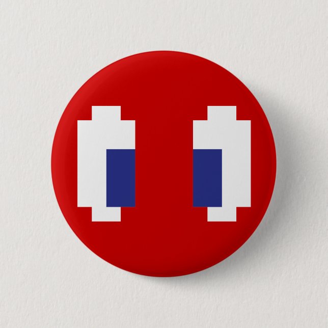 8-Bit-Pixel-Manga-Augen Button (Vorderseite)