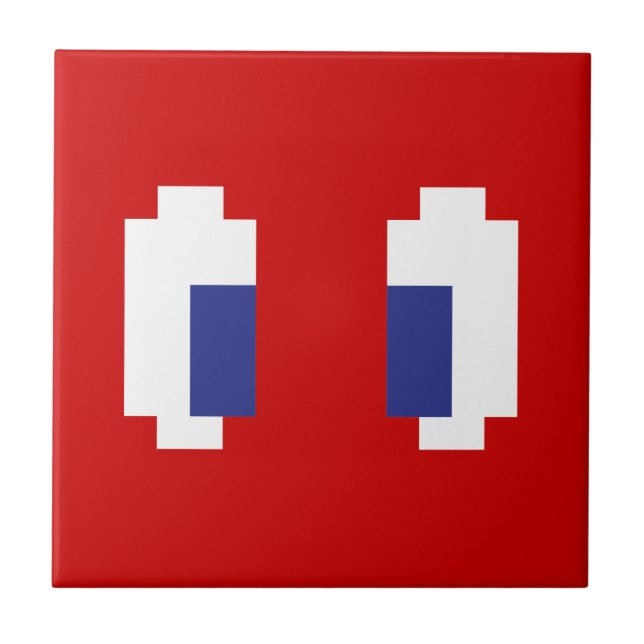 8-Bit-Pixel-Manga-Augen Fliese (Vorderseite)