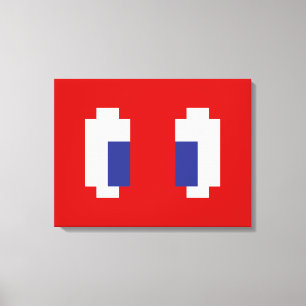 8-Bit-Pixel-Manga-Augen Leinwanddruck