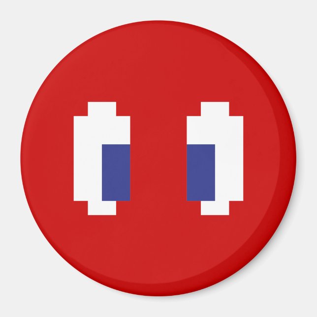 8-Bit-Pixel-Manga-Augen Magnet (Vorne)