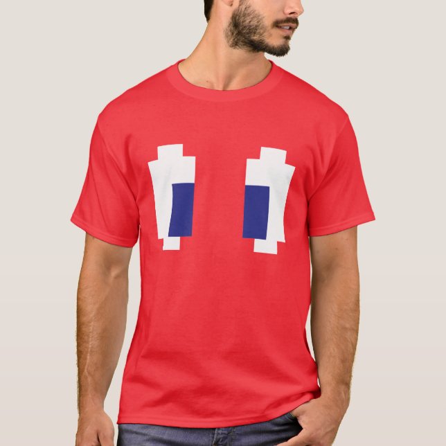8 Bit-Pixel Manga Augen T-Shirt (Vorderseite)