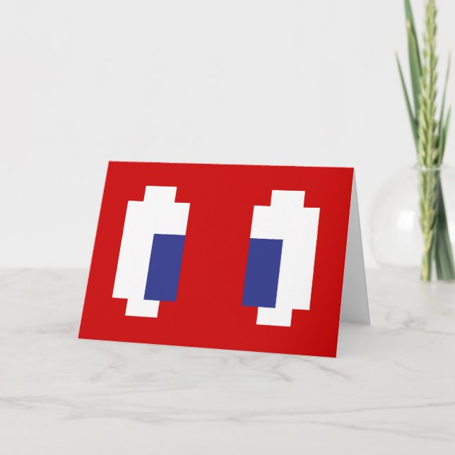 8 Bit Pixel Manga Eyes Karte (Vorderseite)