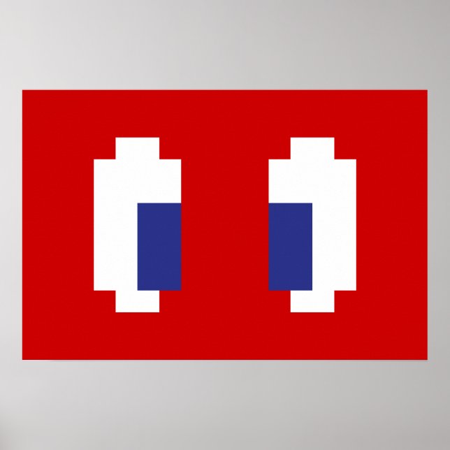 8 Bit Pixel Manga Eyes Poster (Vorne)