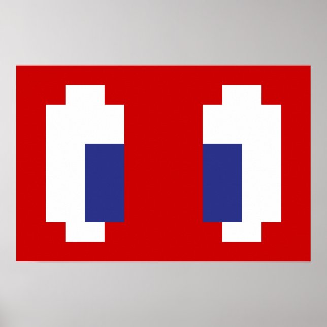 8 Bit Pixel Manga Eyes Poster (Vorne)