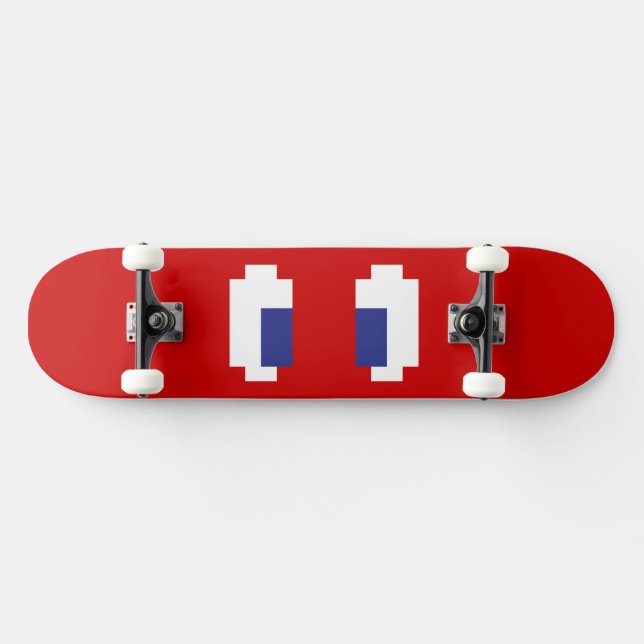 8 Bit Pixel Manga Eyes Skateboard (Horizontal)