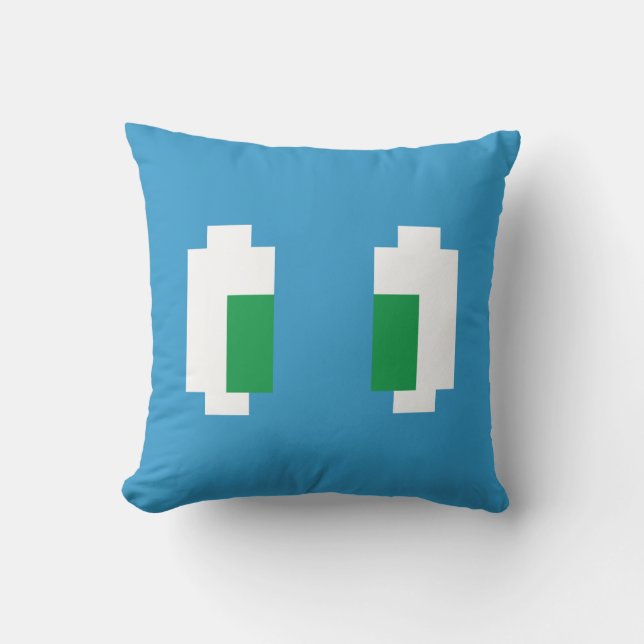 8 Bit Pixel Manga Green Eyes Kissen (Vorderseite)