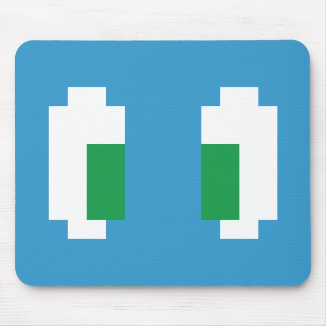 8 Bit Pixel Manga Green Eyes Mousepad (Vorne)