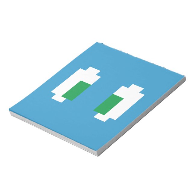 8 Bit Pixel Manga Green Eyes Notizblock (Rotiert)