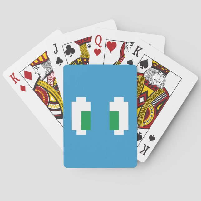 8 Bit Pixel Manga Green Eyes Spielkarten (Rückseite)