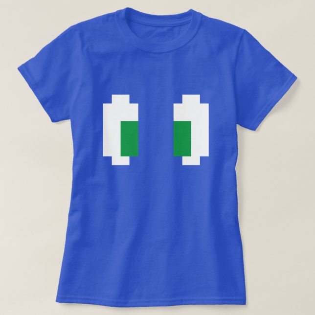 8 Bit Pixel Manga Green Eyes T-Shirt (Design vorne)