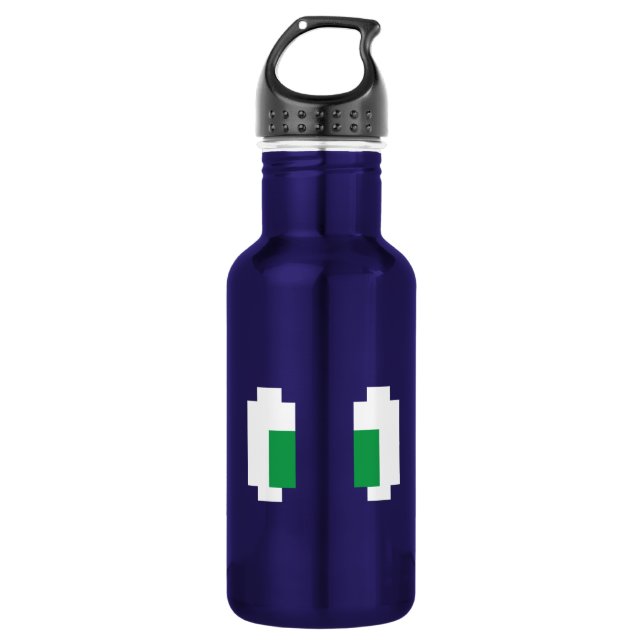 8 Bit Pixel Manga Green Eyes Trinkflasche (Vorderseite)