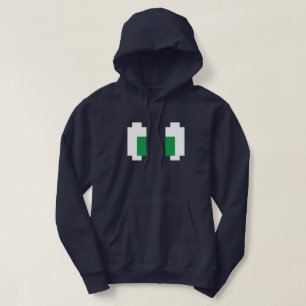 8 Bit Pixel Manga Grüne Augen Hoodie
