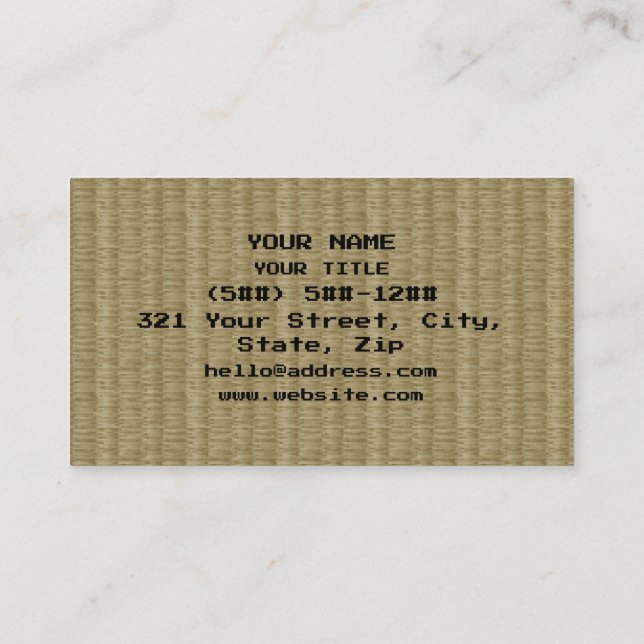 8 Bit Pixel Tatami Mat 畳 Visitenkarte (Rückseite)