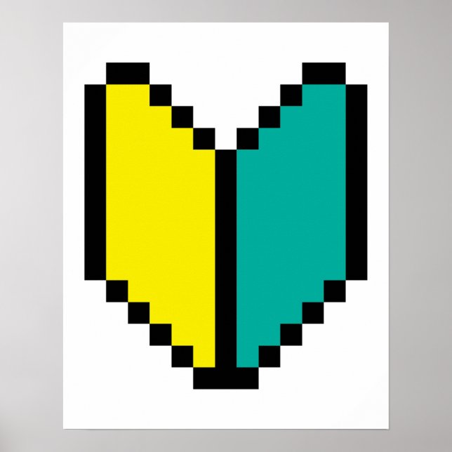 8-Bit-Pixel-Wakaba / Anfängerzeichen Poster (Vorne)