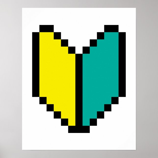 8-Bit-Pixel-Wakaba / Anfängerzeichen Poster (Vorne)