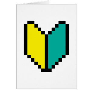 8 Bit Pixel Wakaba / Shoshinsha Mark Greeting Card