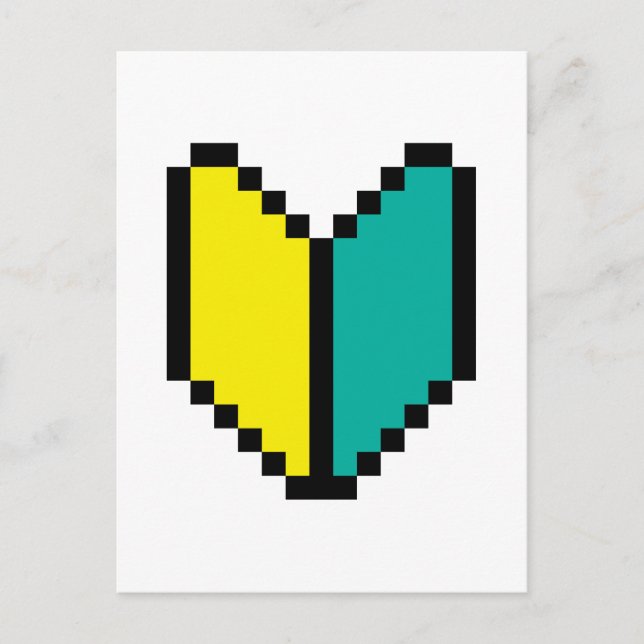 8 Bit Pixel Wakaba / Shoshinsha Mark Postkarte (Vorderseite)