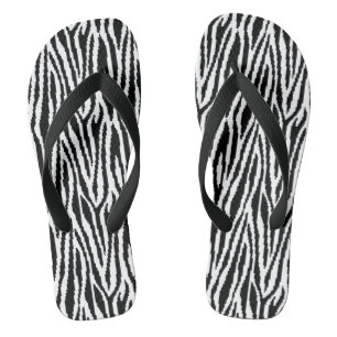8 Bit Pixel Zebra Print Design Muster Flip Flops