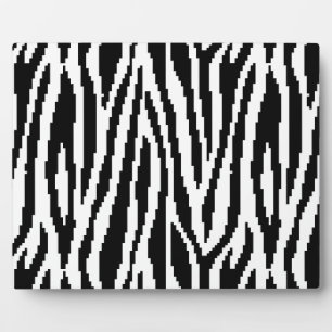 8 Bit Pixel Zebra Print Design Muster Fotoplatte