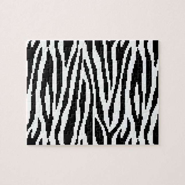 8 Bit Pixel Zebra Print Design Muster Puzzle (Horizontal)