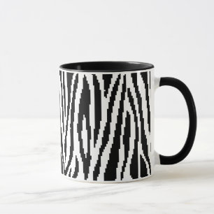 8 Bit Pixel Zebra Print Design Muster Tasse